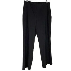 J. Jill Flat Front Pants Womens 14 Black Stretch Wide Leg Trousers Pockets